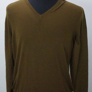 Eidos Scollo V Green V Neck Cashmere Blend Mens Sweater Sz M BRAND NEW